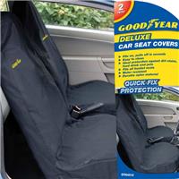 Goodyear 2 X Car Front Seat Covers Durable Water Resistant Protector Dirt Van *