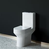 Bathroom Rimless Close Coupled Toilet Soft Close Seat Cistern Modern Pan WC