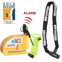 Oxford Motorbike Chain Lock 1.5M & FD-MOTO Motorcycle Alarm Disc Lock & Cable