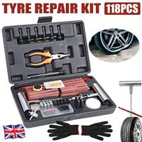 118PCS Tyre Repair kit Car Van Tubeless Tire Emergency Puncher Strips Tool Kit