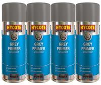 4 X Hycote Grey Primer Spray Paint Aerosol Car Multi-Purpose Preparation 400ML