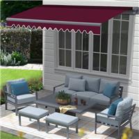 3x2.5M Patio DIY Manual Awning Garden Canopy Sun Shade Retractable Shelter Wine