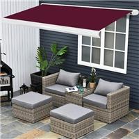 4x3M Full Cassette Electric Garden Patio Canopy Awning Retractable Wine Red