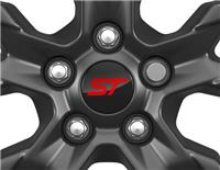 Genuine Ford Focus, Puma Black Alloy Wheel Centre Cap + Red ST Logo x1 2566957