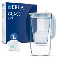 BRITA Glass Water Filter Jug Light Blue 2.5L + 1x MAXTRA PRO All-in-1 Cartridge