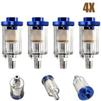 4pcs Spray Paint Gun 1/4'' BSP Mini in Line Air Filter Moisture Water Trap Kit