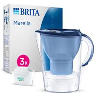 BRITA Marella Water Filter Jug Blue 2.4L and 3x MAXTRA PRO All-in-1 Cartridges