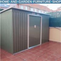 Heavy Duty Outdoor Metal Shed 9 x 4FT Steel Frame Garden Storage Shed 2 Door Set