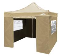 Premium 3x3m Pop-Up Gazebo & Side Walls with Carry Bag, Stakes & Weight - Beige