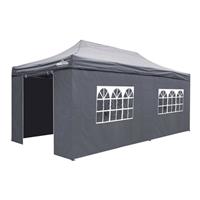 Premium 3x6m Pop-Up Gazebo & Side Walls with Carry Bag, Stakes & Weight - Grey