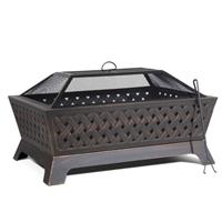 Rectangular Fire Pit, Outdoor Use, 35 - Antique Bronze Effect