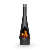 Chiminea Fire Pit, Outdoor, Conical - Black Steel