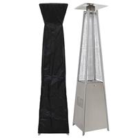 Pyramid Patio Heater, Gas 13kW Commercial Use, with Cover - Stainless Steel