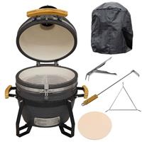 Deluxe Kamado BBQ Grill, Oven, Smoker, Ceramic 16"(40cm) & Accessories