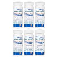 Chlorine PH & Alkalinity Test Strips, 3in1 for Hot Tub, Spa, Pool Pack of 6