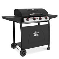 4 Burner BBQ Gas Grill - Black/Stainless Steel