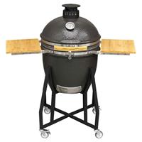 Deluxe Kamado BBQ Grill, Stand, Wheels Ceramic 22"(56cm)