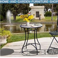 Round Mosaic Ceramic Bistro Table for Garden Patio Side Bar Furniture Table