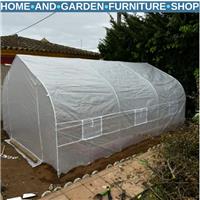 4.5x3x2m Walk-In PE Mesh Greenhouse Galvanized Metal Frame Outdoor Garden Tunnel