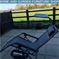 Steel Frame Zero Gravity Outdoor Garden Deck Chair w/ Adjustable Canopy Lounger