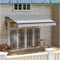 Electric Motorised Retractable Garden Awning 3.5 x 3 m UV Sun Shade Canopy Grey