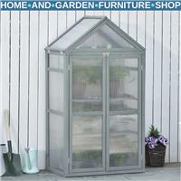 Mini Wooden Greenhouse Grow House for Plants with PC Board 80x47x138cm Outdoor