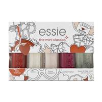 Essie Nail Polish Set 5 x 5ml The Mini Classics Red white Pink Top/Base Coat