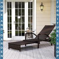 Sun Lounger Rattan 4Level Adjustable Backrest w/Retracable Footrest Mixed-Brown
