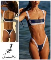 Jumelle Bittermoon Sexy Bikini Set Size S Skimpy Low Cut Top Cheeky Thong Briefs - S Regular