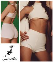 Jumelle Lolita Shorts and Crop Top Size S Skimpy Summer Ibiza Cheeky Cut - Cream - S Regular