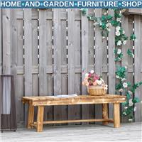 Wooden 2 Person Outdoor Garden Bench Fir Solid Wood Patio Loveseat 110cm Seating