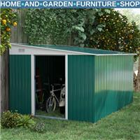 Large Metal Garden Shed 11 x 9ft Outdoor Tool Storage House Lockable Double Door