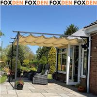 3.5 x 3.5m Metal Pergola Patio Gazebo Porch Awning Retractable Canopy Sun Shade
