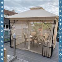 Outdoor Gazebo Party Tent Canopy Sun Shade Patio Cover Garden Shelter Beige 3m