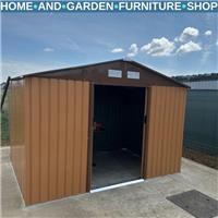 9 x 6FT Galvanised Steel Garden Storage Shed with Foundation Kit Metal Tool Shed