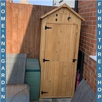 Wooden Garden Storage Shed with Shelves Waterpoof Outdoor Tool Cabinet Outhouse
