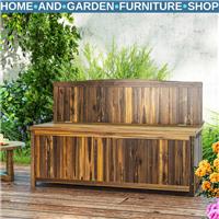 Wooden Storage Bench for Garden Tools Patio Furniture Seating with Lift Up Lid