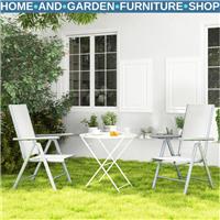 Set of 2 Folding Camping Chairs with Mesh Seat and Aluminium Frame for Garden