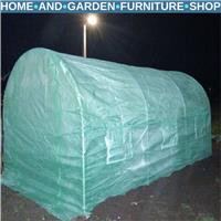 3.5 x 2m Walk-In Polytunnel Greenhouse with Steel Frame PE Cover & 6 Windows