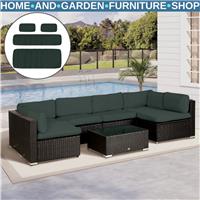 Garden Rattan Sofa Cushion Cover Replacement Outdoor Polyester Dark Grey Zipper