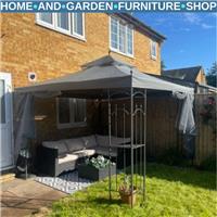 3 x 3m Garden Gazebo with Double Roof Canopy and Mesh Curtains for Outdoor Use​