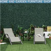 3 Pieces Sun Lounger Chair Set Outdoor Chair with Side Table and Armrest, Grey