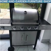 4+1 Burner Gas BBQ Grill with Side Burner Outdoor Garden Barbecue 118x55x113 cm
