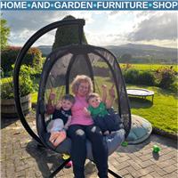 Hanging Egg Chair Folding Swing Hammock with Cushion and Stand for Garden Patio