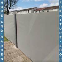 Side Privacy Awning Double Retractable Smooth-Rolling Sun Shade Canopy Grey