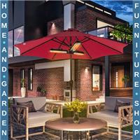 Parasol Heater Electric Infrared Aluminum Quartz 2000W Gazebo Umbrella Mounted