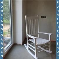 Rocking Chair Water Resistant Painted w/ High Slatted Backrest & Armrests White