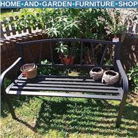 Metal Garden Bench 2 Seater Loveseat Outdoor Garden Furniture Patio Bench Seat
