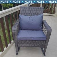 Rattan Rocking Chair with Cushions Outdoor Garden Seat Patio Armchair Grey Chair