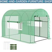 Walk In Greenhouse Large Polytunnel Tent Windows Plant Grow House Steel Frame 3m